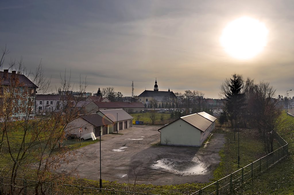 Widok na Kościół Nawiedzenia Najświętszej Maryi Panny w Ostrołęce