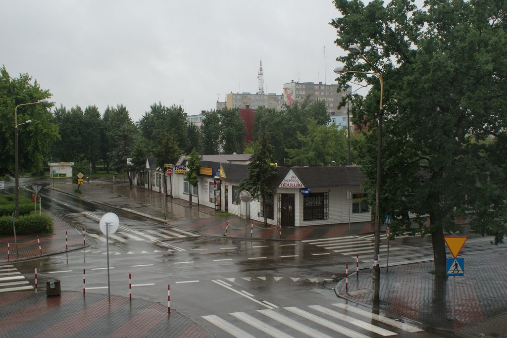 Ostrołęka w deszczu