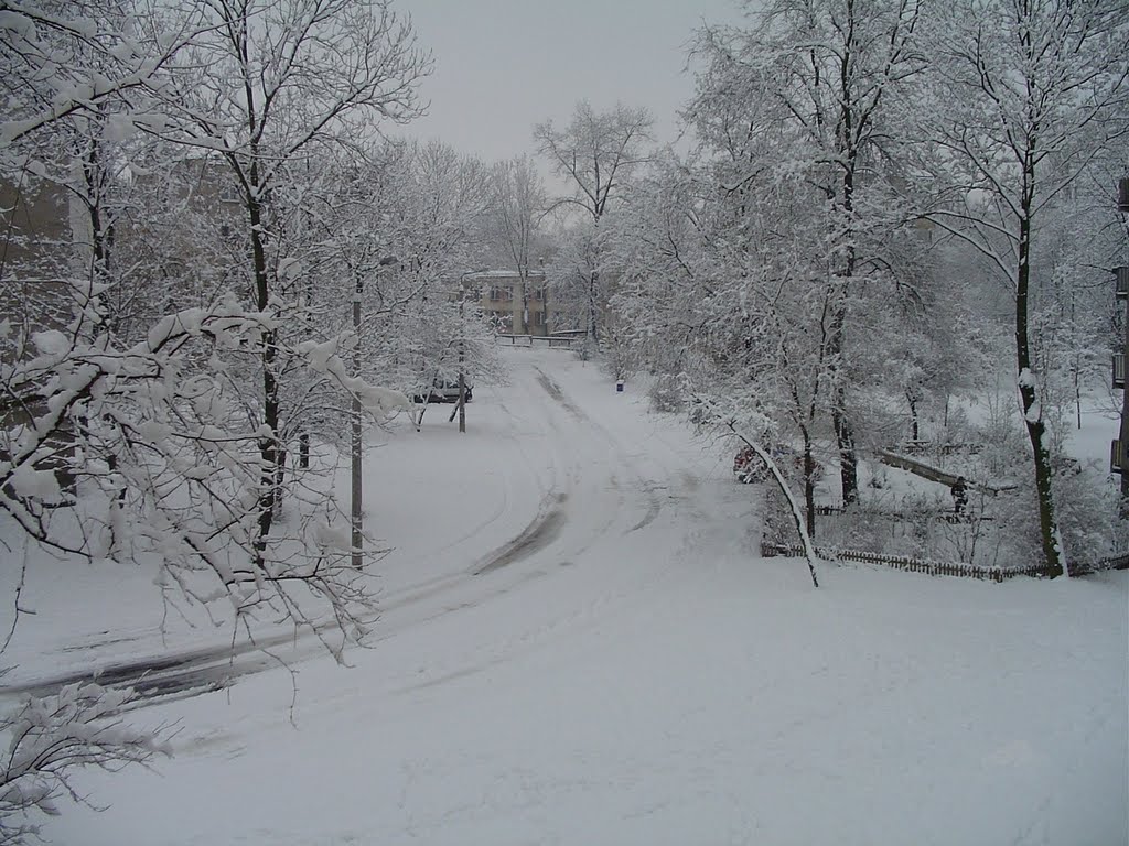 Zima na ulicy Bema w Radomiu
