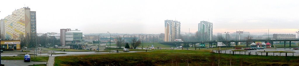 panorama w panoramio,Mielec ,widok z kładki kolejowej.