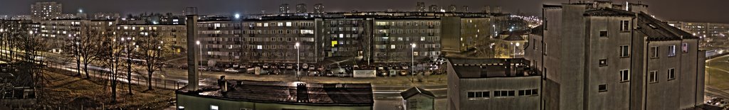 Tarnobrzeg, nocna panorama hdr