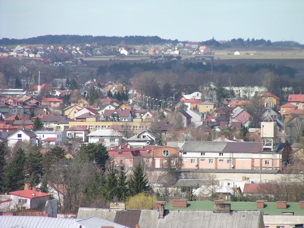 Lomza from the air, view northward, 2012