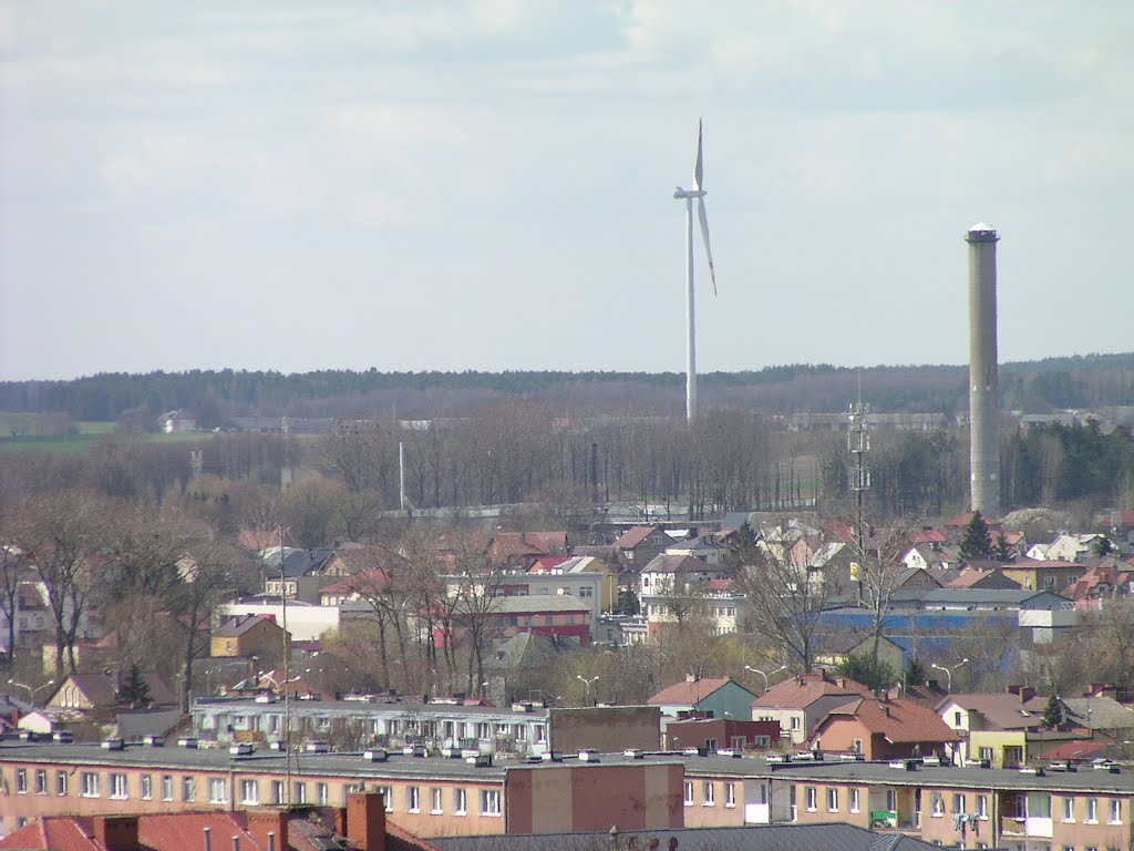 Lomza from the air, windmill, 2012