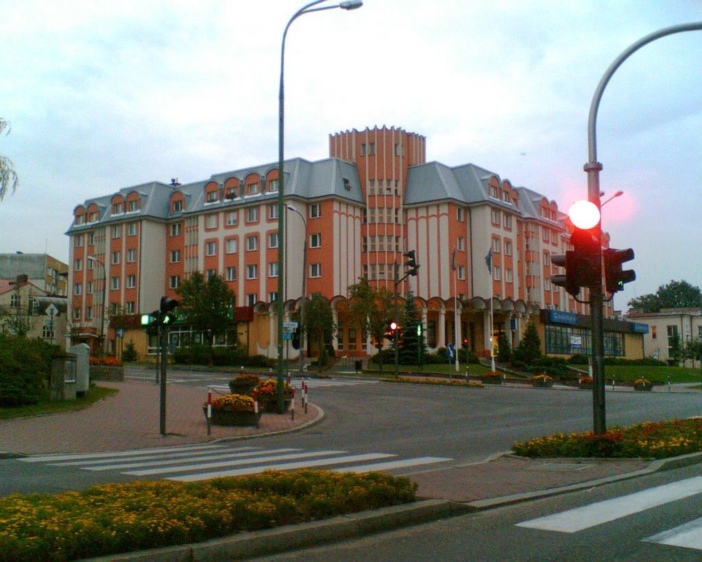 Centrum Łomży - skrzyżowanie ulic Legionów i Polowej