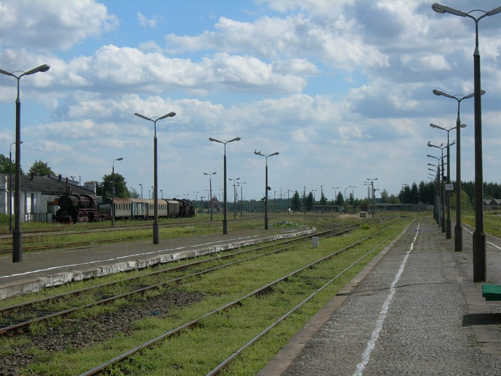 Kościerzyna. Widok ze stacji w stronę Czerska