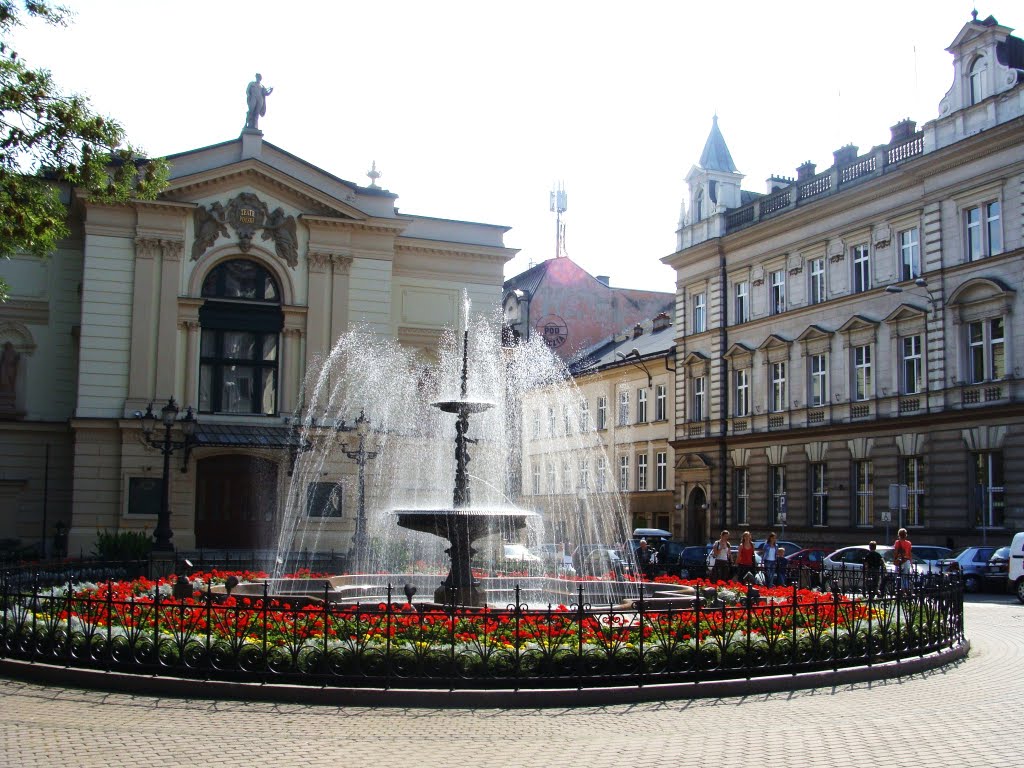 Teatr Polski.Po prawej stronie Poczta Główna.