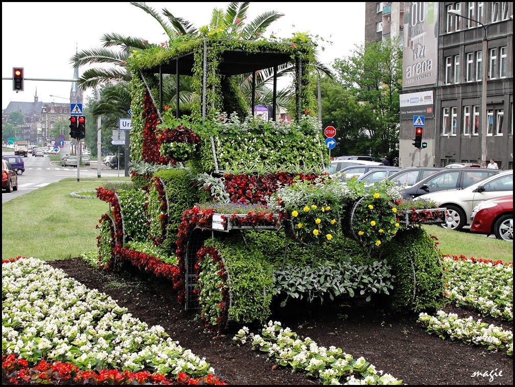 GLIWICE. Nasze piękne kwiatowe auto/Our beautiful floral car