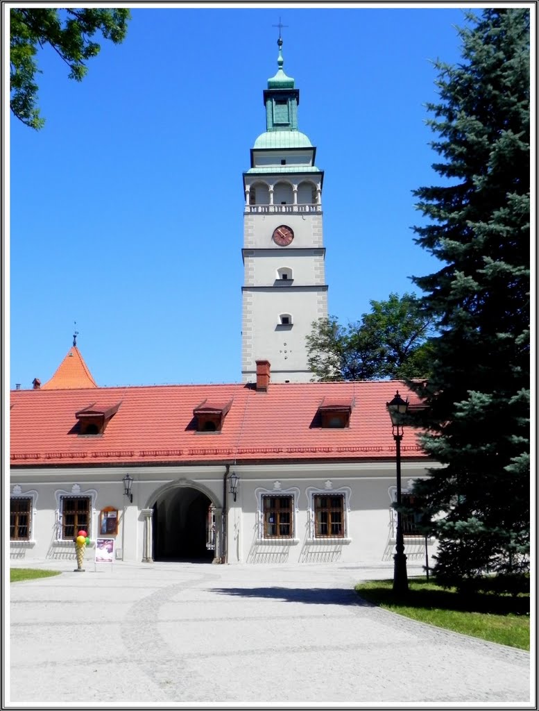 Żywiec - oficyny zamkowe i wieża Kontrkatedry N.N.M.P.