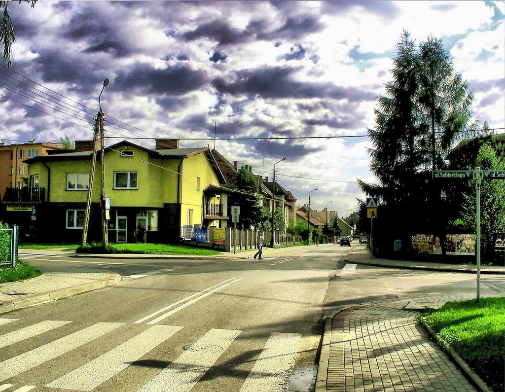 SKRZYŻOWANIE UL. ADAMA  MICKIEWICZA I JANA  SOBIESKIEGO.