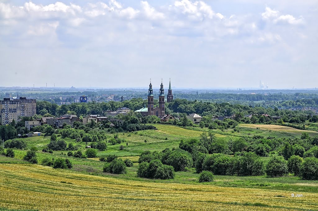 Piekary Śląskie, widok z Kopca Wyzwolenia na miasto