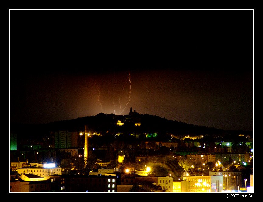 Panorama Karczówki w czasie burzy Kielce