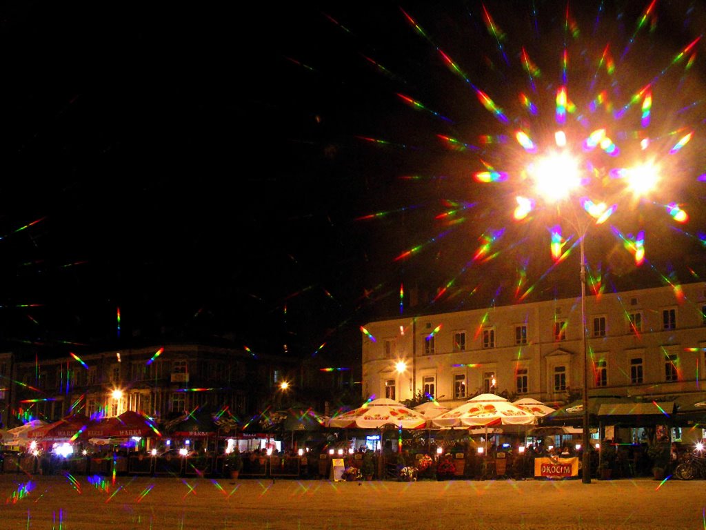 Kielce nocą Plac Wolności