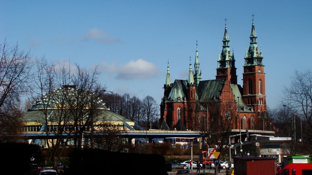 Church of Holy Cross and bus station - Kielce