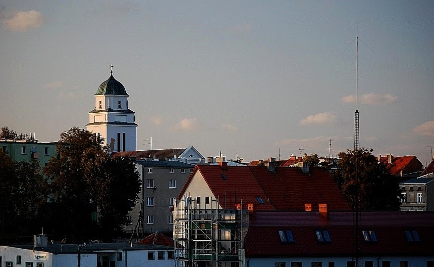 widok z okna wagonu kolejowego... Działdowo
