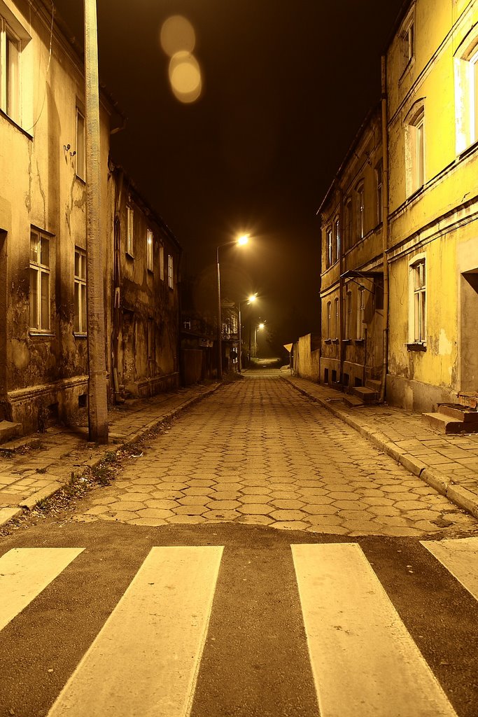 Koło w nocy - ul. Pułaskiego Koło by night - Pułaskiego street