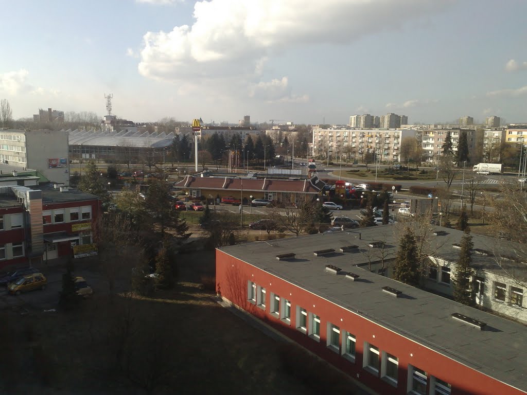 Widok ze szpitala na Rondo Karykowskiego