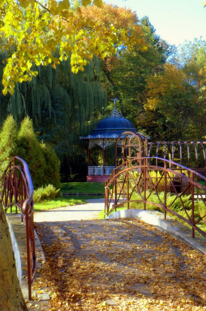 Piła - park miejski w jesiennym słońcu