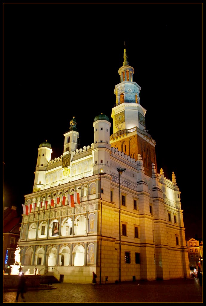 Poznań - Ratusz nocą/City Hall by night - malby