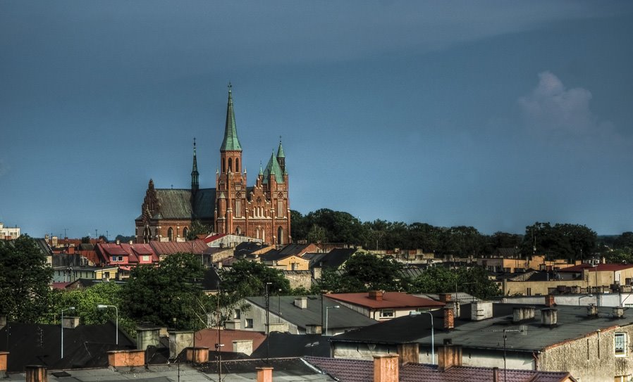 Kościół NSPJ w Turku widziany z dachu mojego bloku
