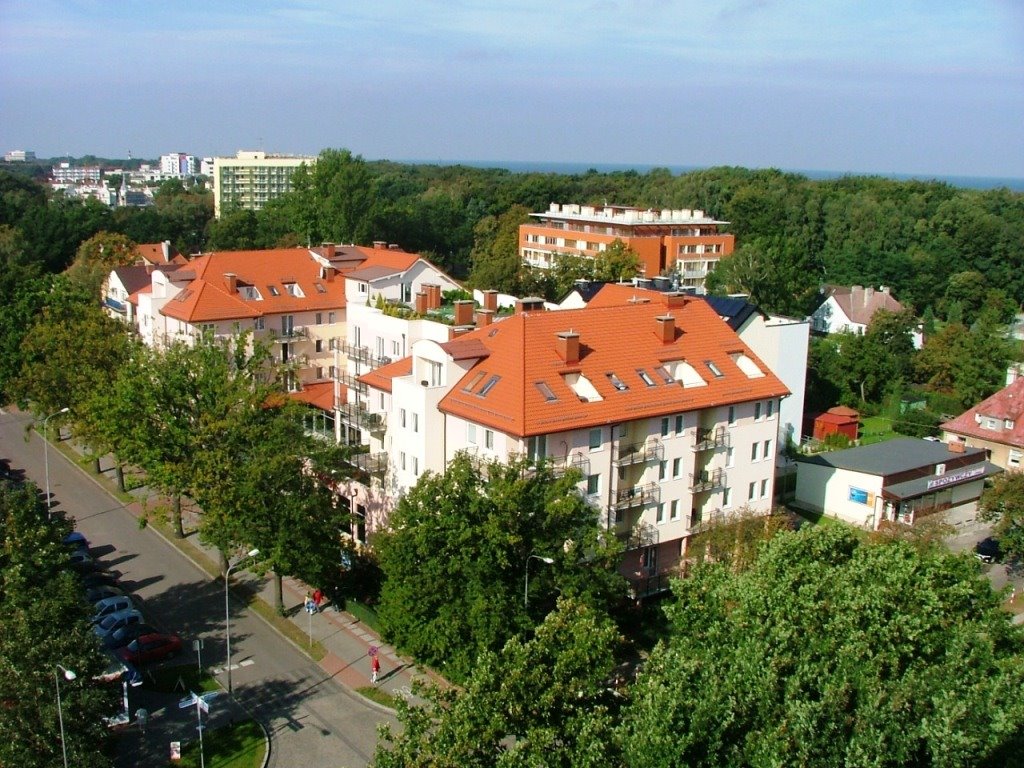 Blick vom Mesko auf Kolberg und die Ostsee