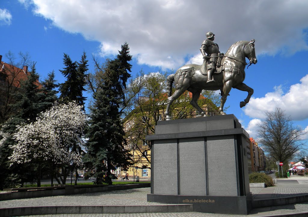 Szczecin -/...Plac LOTNIKÓW.../miastem MAGNOLII...z Pomnikiem  Bartolomego Colleoniego