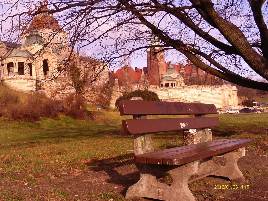 Ławeczka. Wały Chrobrego. Szczecin - Hakenterrasse :)