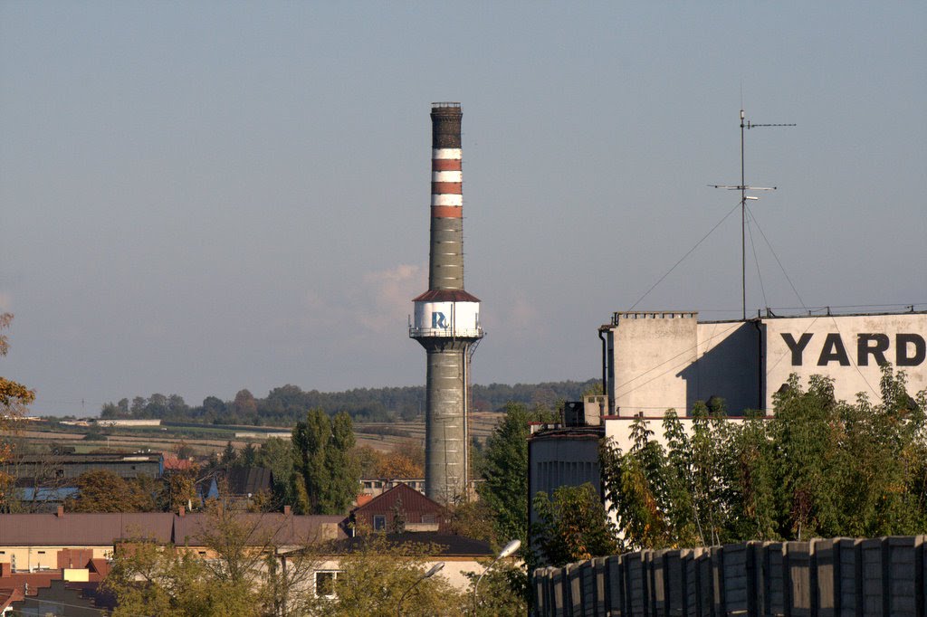 Widok z ulicy sadowej na zakład Metalurgii w tle widać okolice Dmenina