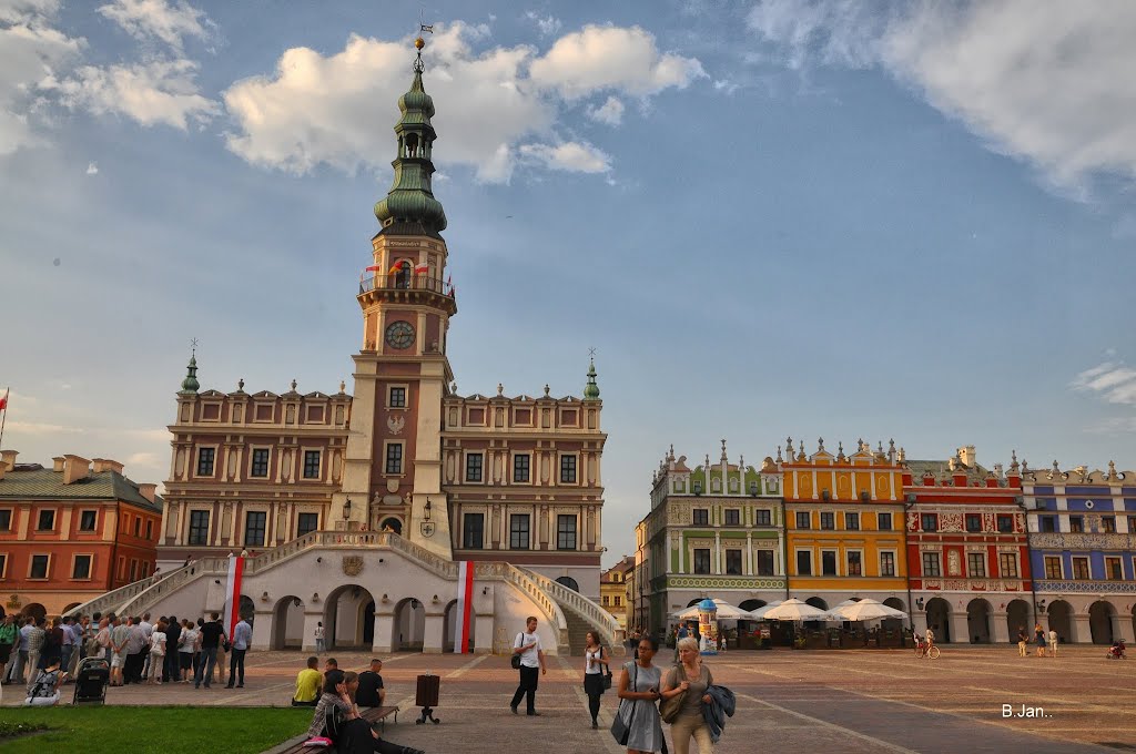 Zamosc, Great Market in the afternoon