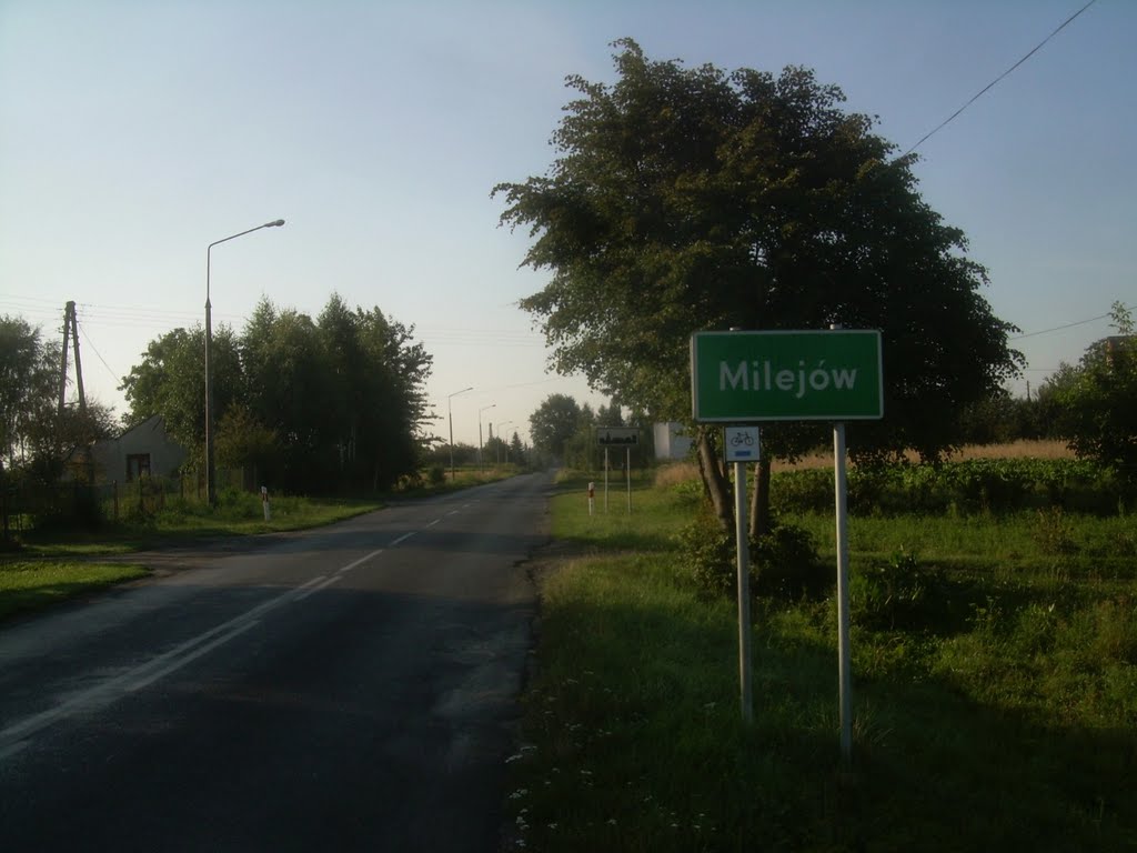Milejów; wjazd od strony północnej