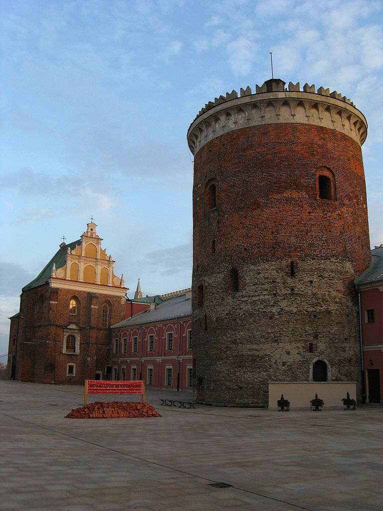 Courtyard of the Lublin Castle with Holy Trinity Chapel and 13th-century tower
