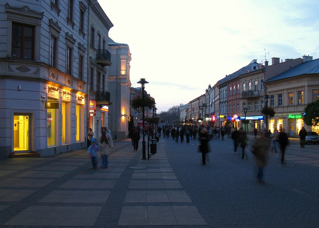 Lublin street view in evening