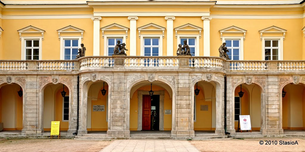 Pałac Książąt Czartoryskich - fragment fasady głównej z tablicami pamiątkowymi