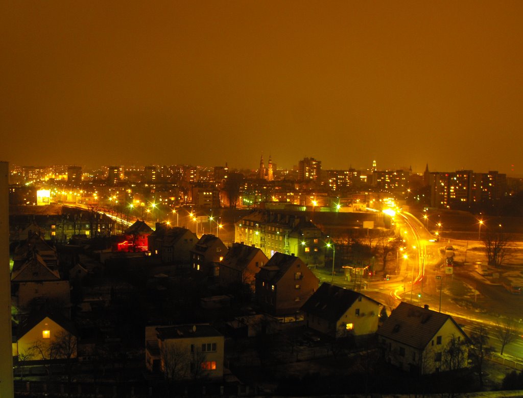 Zaodrze nocą