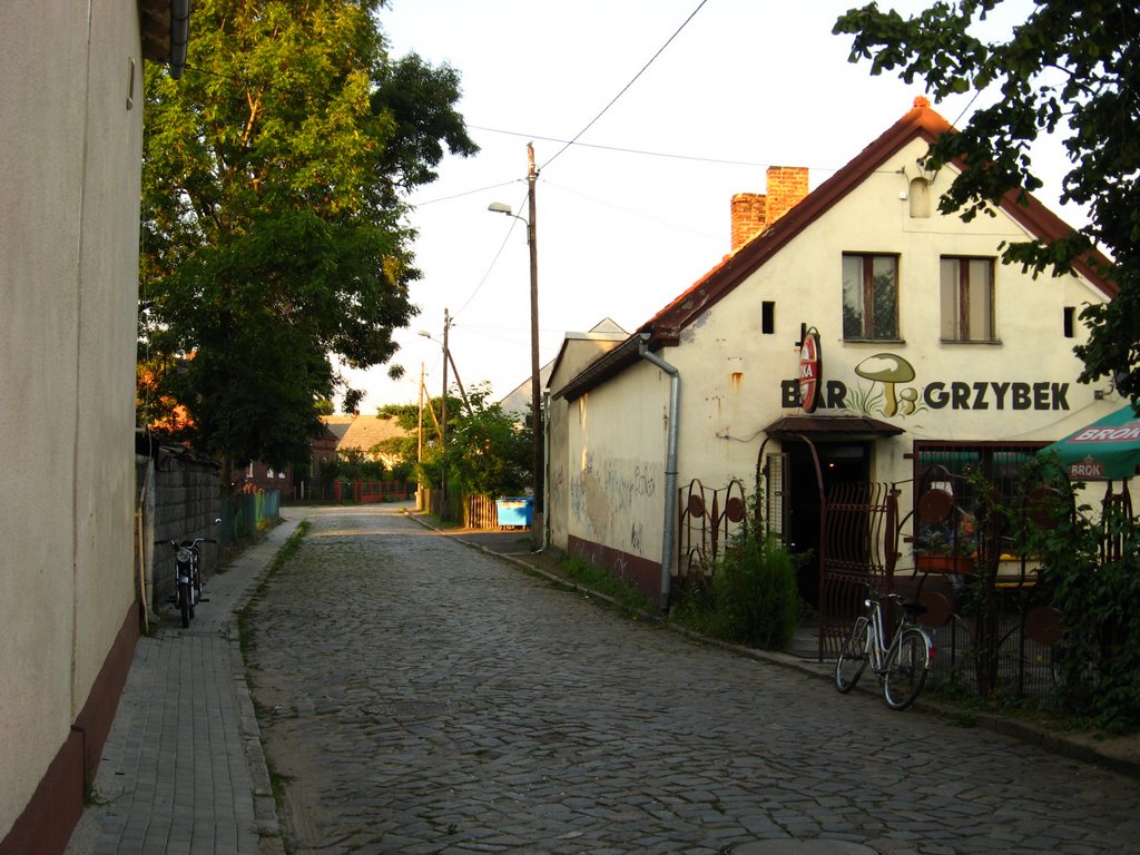Ulica grzybowa i bar "Grzybek"