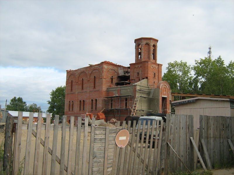 строительство храма. п.Игрим, 2008г.