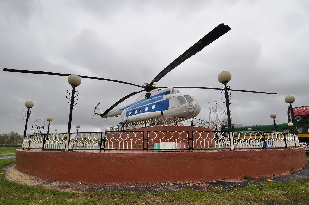 Helicopter Mil Mi-8 as monument in Langepas