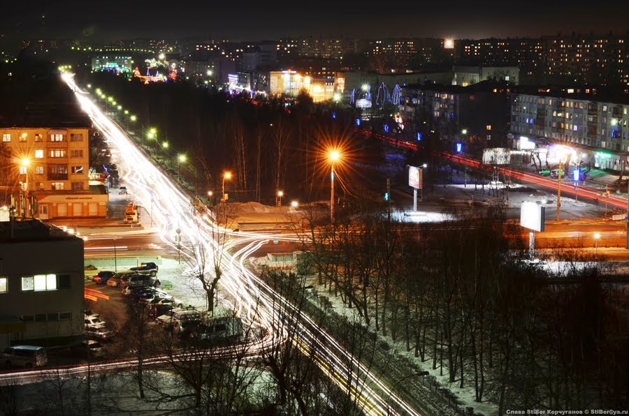 Пересечение Красноармейской & Коммунарского. Night