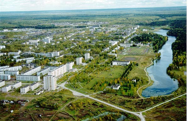 город Мирный,вид с самолёта