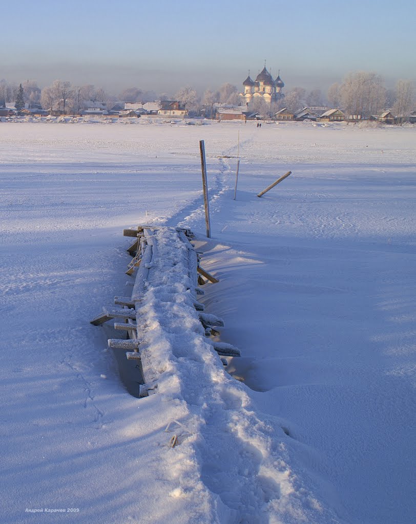 Вид на Каргополь из-за реки