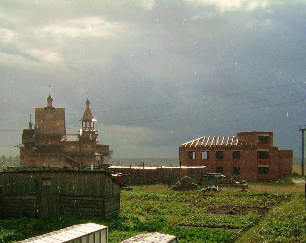 Карпогоры,дождь осенью