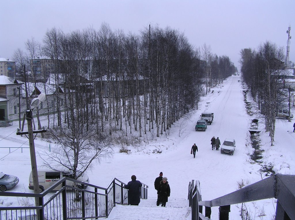 Улицы Коноши зимой.