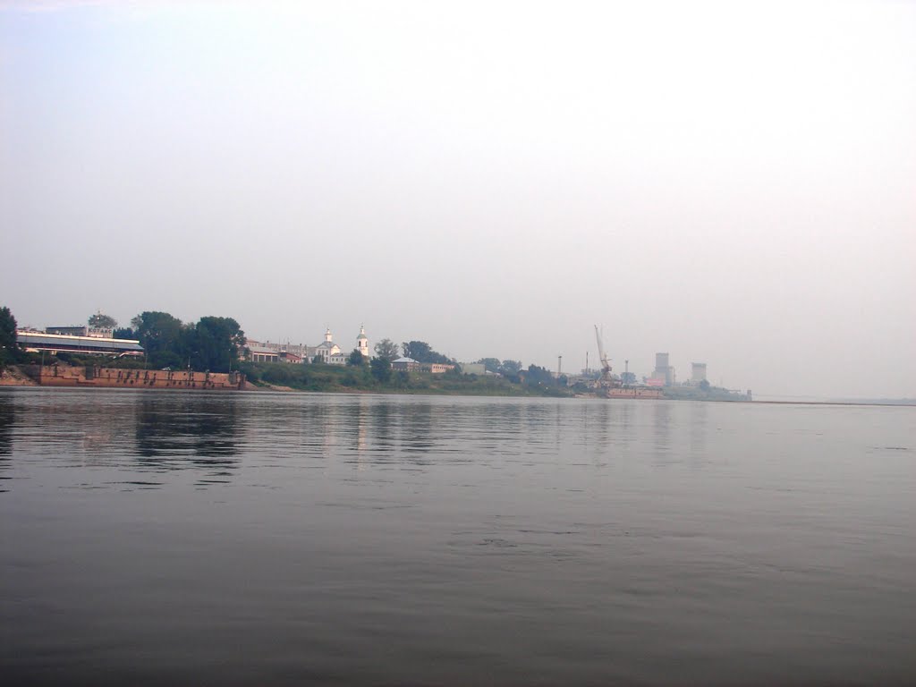 Котлас в дымке.  Лето 2010г.
