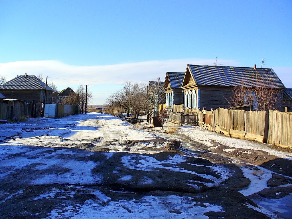 Астраханская область, п. Капустин Яр. Улица Одесская.