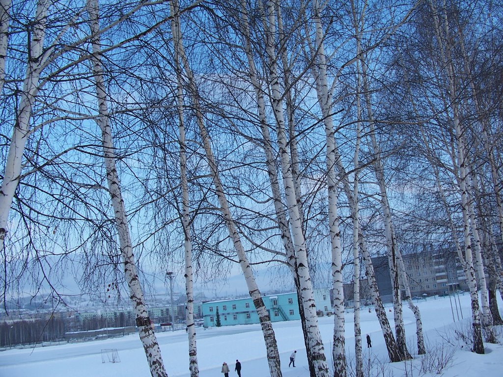 Учалы. Город в снежной дымке.