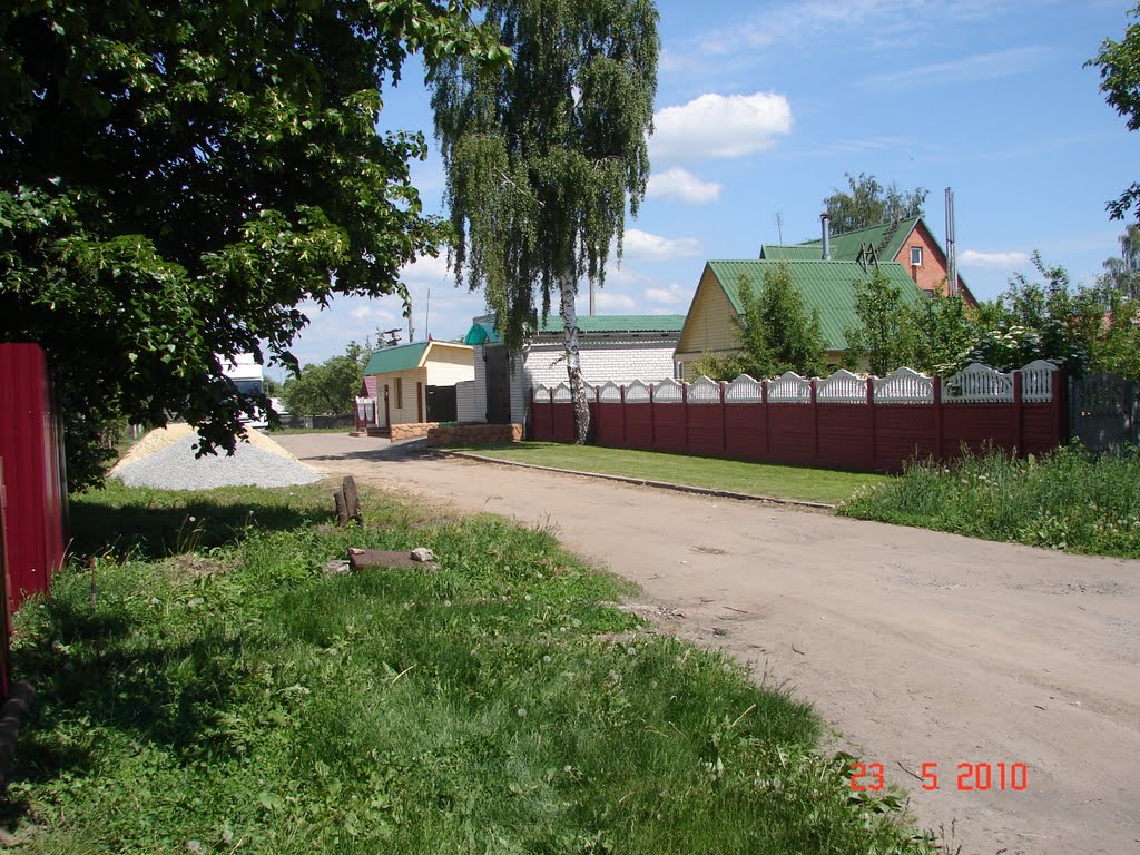 вид на дорогу и строительный магазин