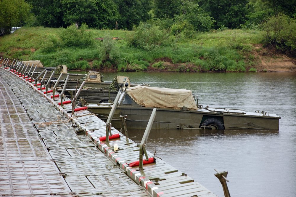 Combined-arms river crossing training. Klyazma riv. Gorokhovets. Russia. 2009