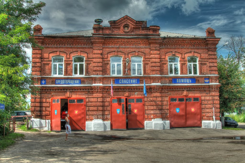 Киржач, центр. Пожарная часть. HDR. 25.07.2012