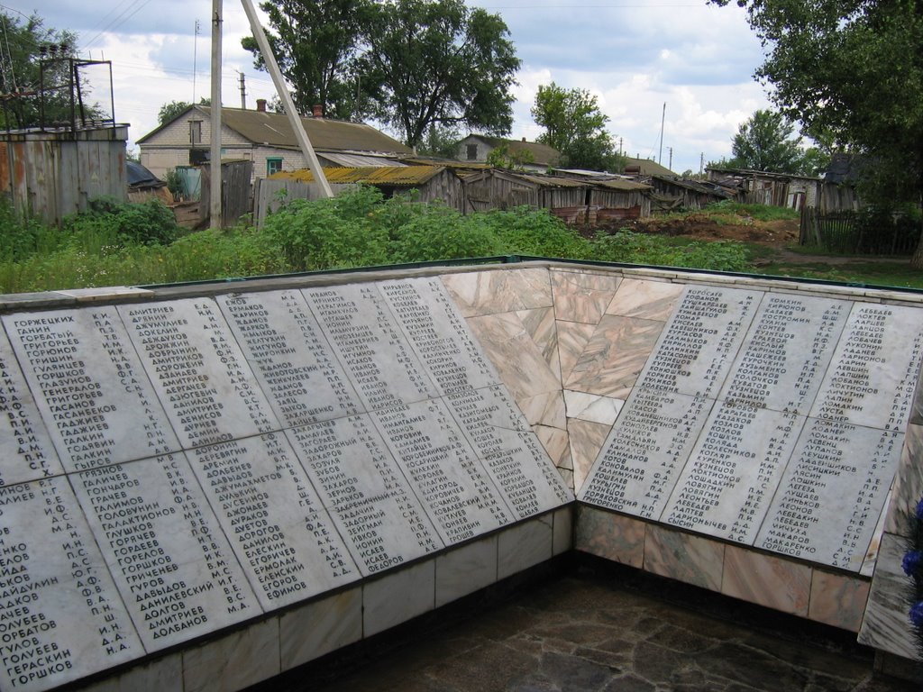 russisches Denkmal der gefallenen aus dem Ort Sapadnovka