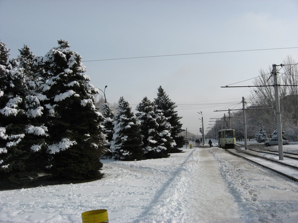 Площадь Карбышева, Волжский, зима