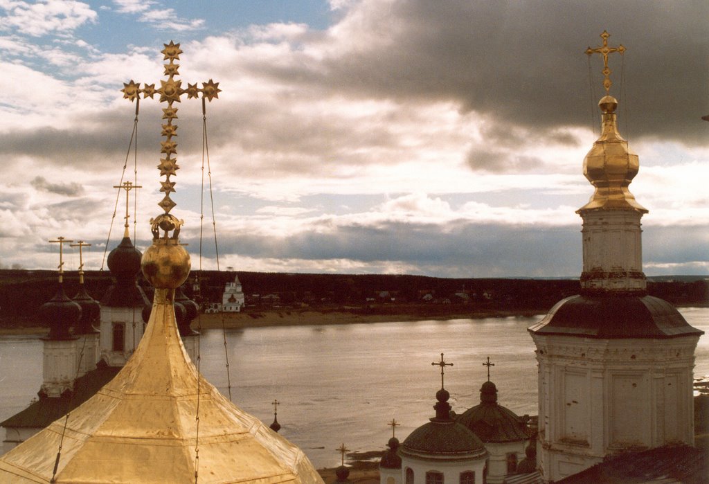 View to Sukhona river from bell-tower of church of Assumption